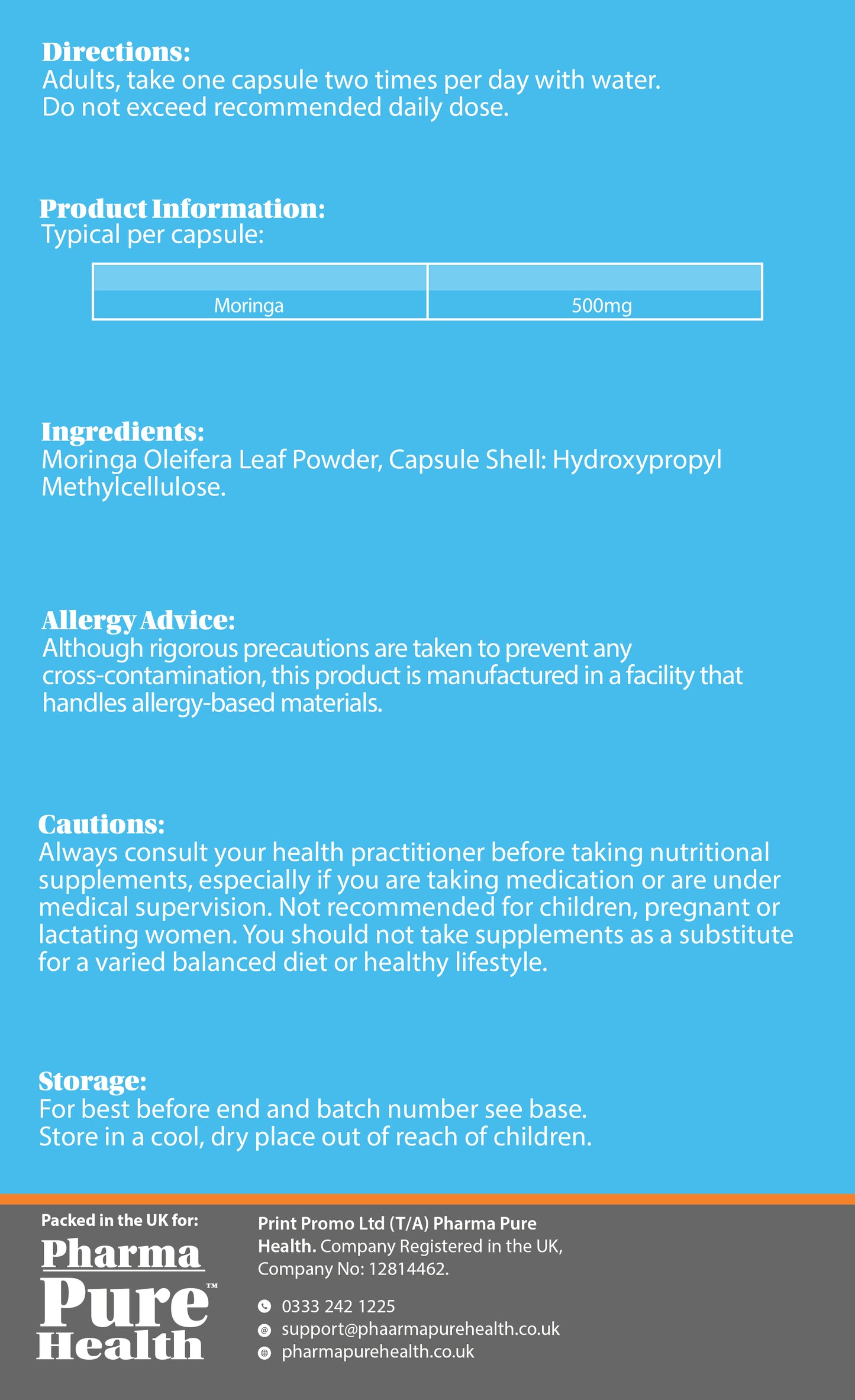 Moringa 500mg 120 capsules