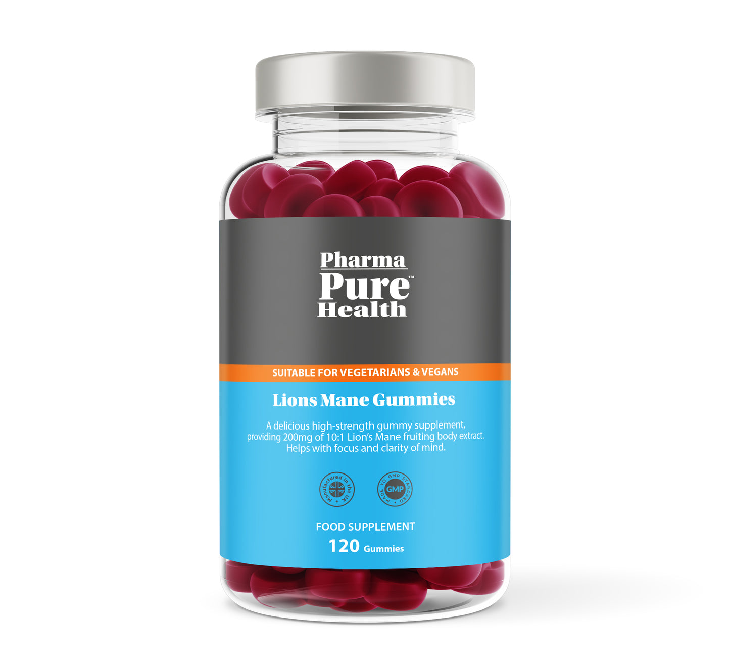 Lions Mane Gummies Natural Berry Flavour