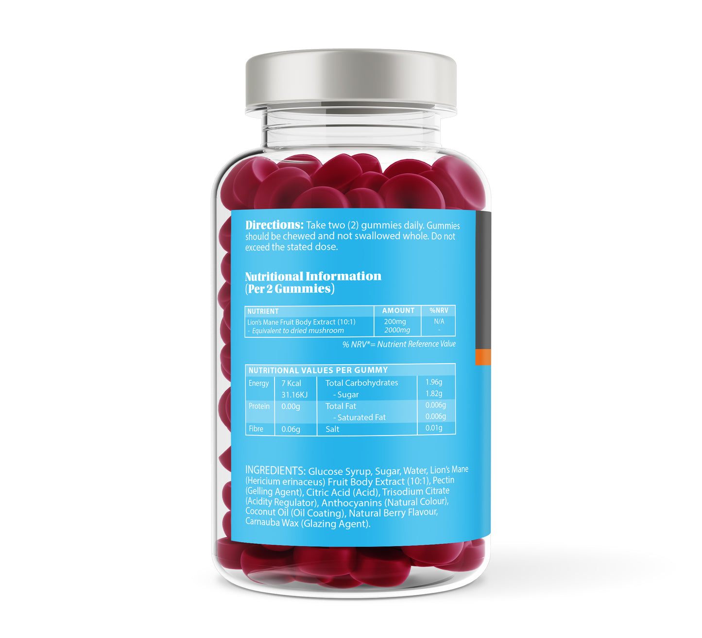 Lions Mane Gummies Natural Berry Flavour