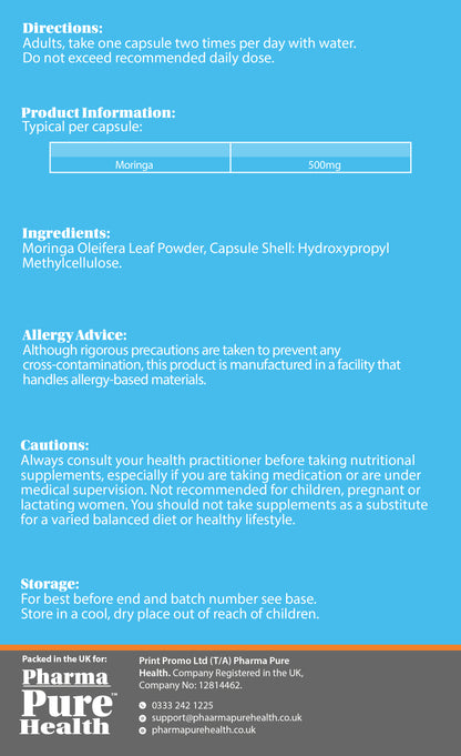 Moringa 500mg 120 capsules